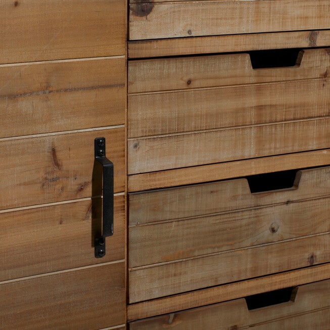 Brown Chinese fir Wood Rustic Cabinet, 32x44x19, , alternate image number null