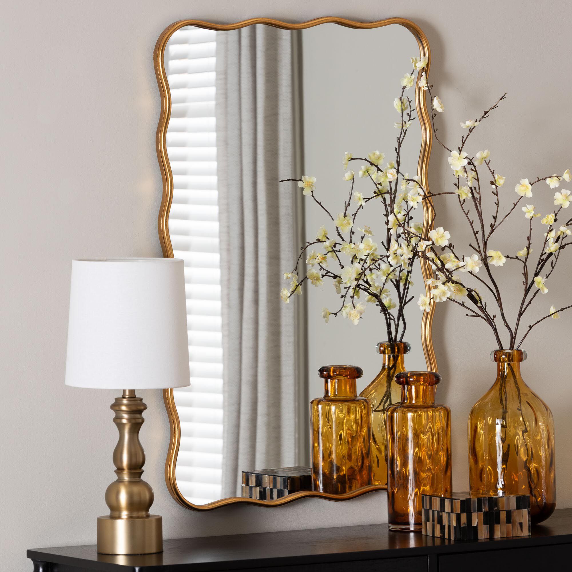 Cassara Accent Mirror, GOLD, hi-res image number 0