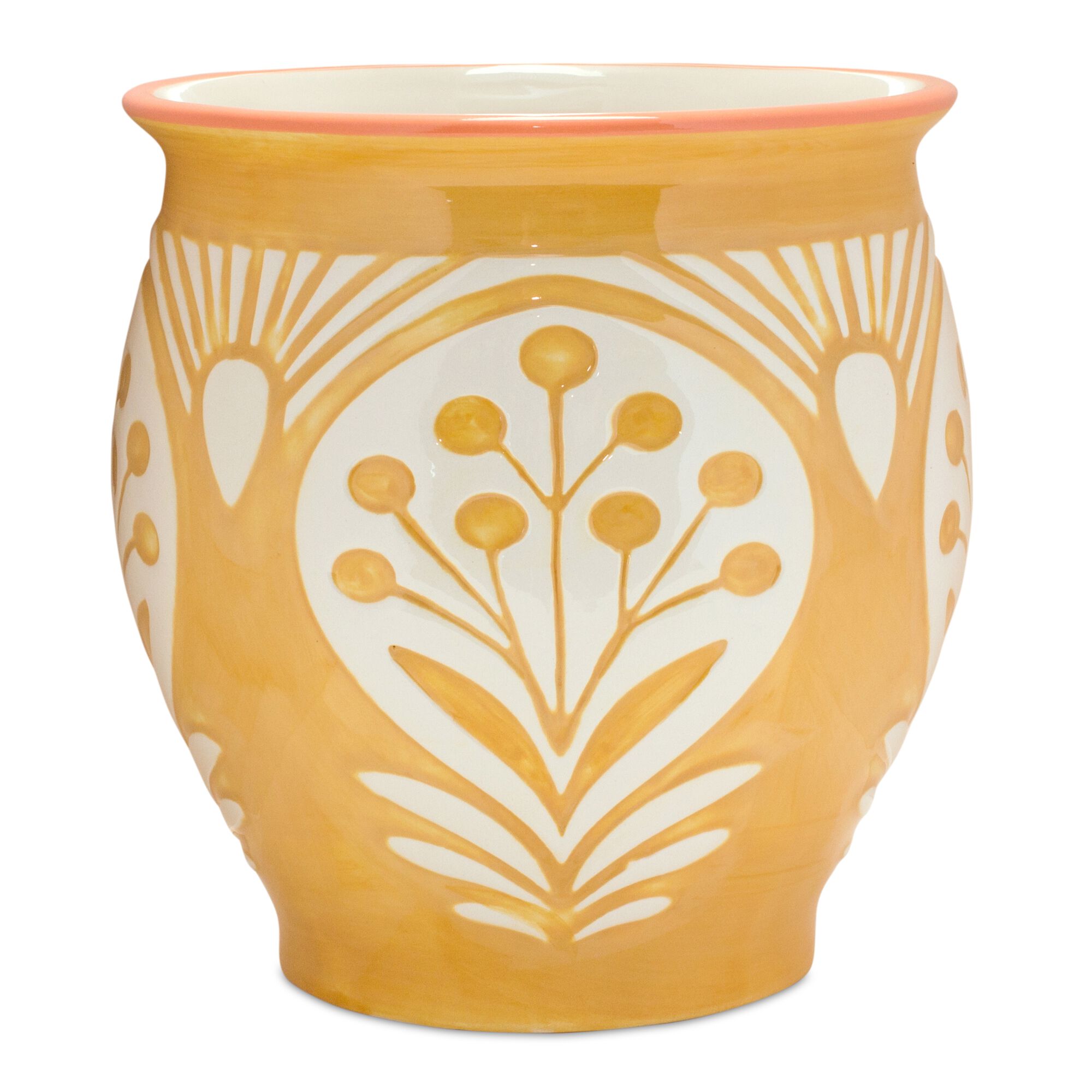 Decorative Ceramic Pot (Set of 2), YELLOW/GREEN/WHITE, alternate image number 2