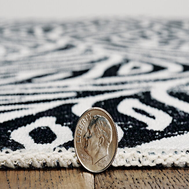 Washable Leona Ivory/Black Rug, , alternate image number 2