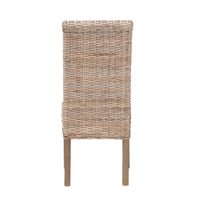 Santiago Bohemian Grey Natural Kubu Rattan And Mango Wood Dining Chair, , alternate image number null