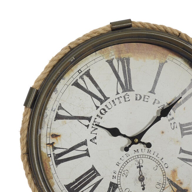 White Coastal Metal Wall Clock, , alternate image number 4
