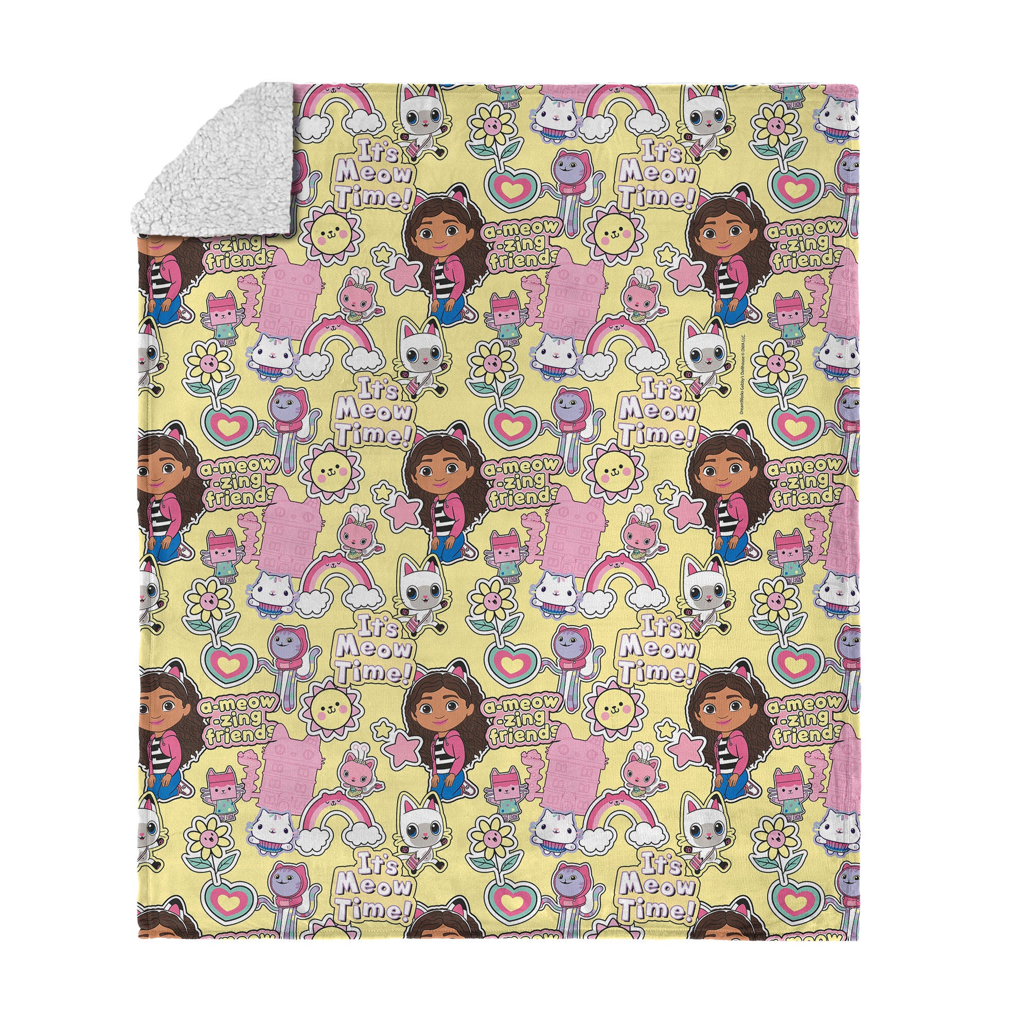 Universal Gabby's Dollhouse Silk Touch Sherpa Throw Blanket 50x60 inches