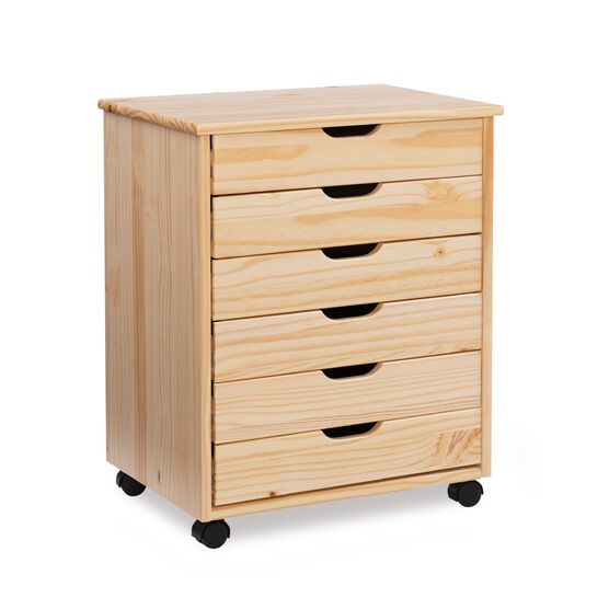 Croghan Six Drawer Wide Rolling Storage Cart, , alternate image number null