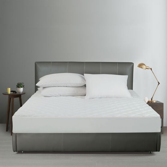 All-In-One Ultra Fresh Odor Control & Antimicrobial Fitted Mattress Pad, Twin, WHITE, hi-res image number null