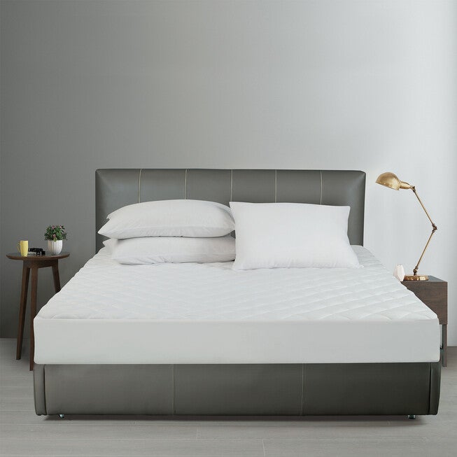 All-In-One Ultra Fresh Odor Control & Antimicrobial Fitted Mattress Pad, Twin, WHITE, hi-res image number 0