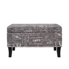 Stephanie Ottoman Grey Linen With Script, , on-hover image number null