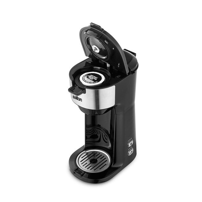 Salton® 2-in-1 Single Serve Coffee Maker, BLACK, hi-res image number null