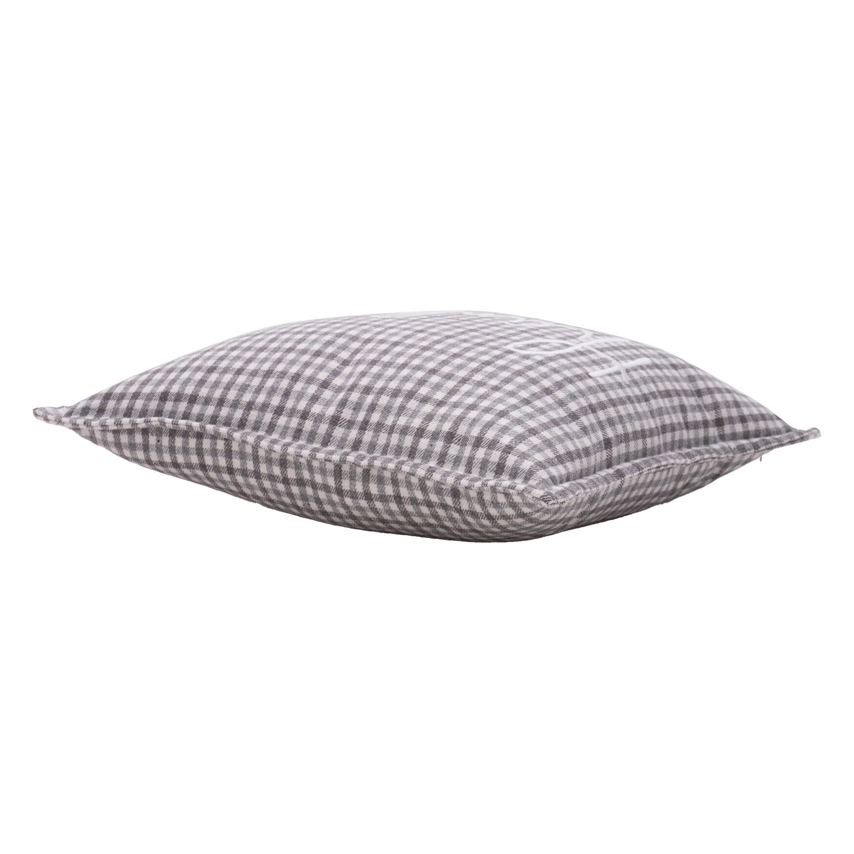 Brenner Plaid Thankful Sentiment Square Pillow, , on-hover image number 1