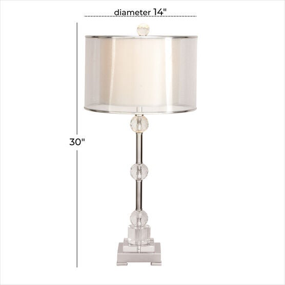 Silver Metal Glam Table Lamp, , alternate image number null
