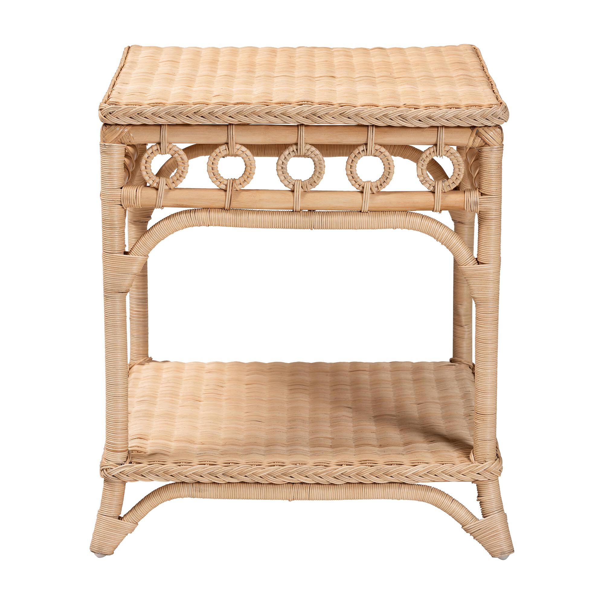 Oxford Braided Natural Rattan End Table, BROWN, alternate image number 2