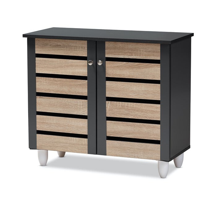 Gisela 2-Door Shoe Storage Cabinet Furniture, OAK GREY, hi-res image number null