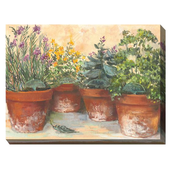 HERB POTS OUTDOOR ART 40X30, MULTI, hi-res image number null
