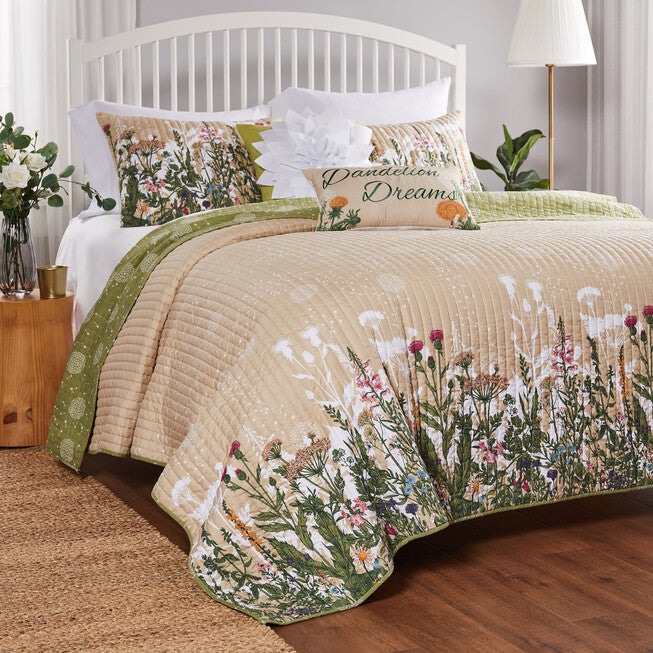 Dandelion Taupe Quilt Set, , alternate image number null