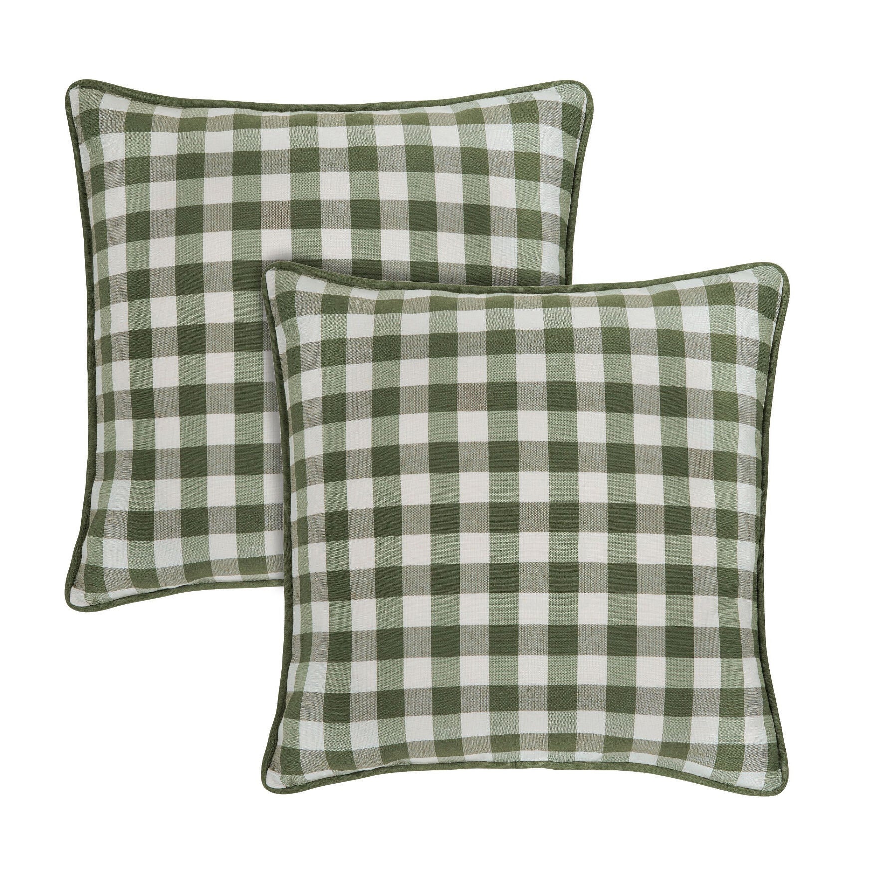 Buffalo Check Throw Pillow Covers - 18-in x 18-in - Set of Two, SAGE, hi-res image number 0