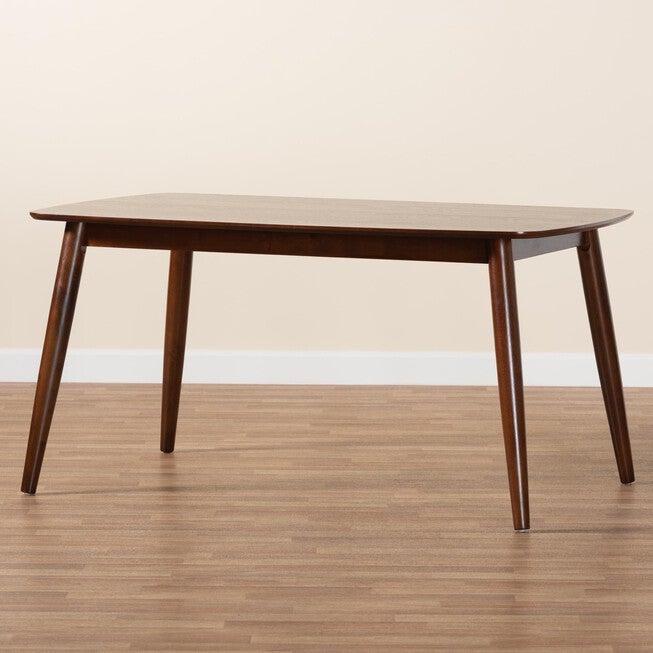 Flora Mid-Century Modern Black Finished Wood Dining Table, , alternate image number null