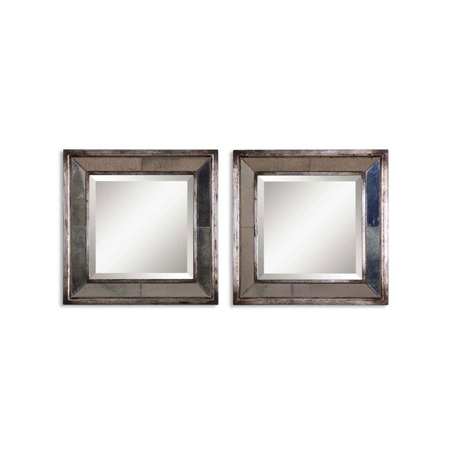 Davion Squares Silver Mirror, Set of 2, SILVER, hi-res image number null