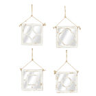 Set Of 4 White Wood Vintage Decor Wall Mirror, WHITE, hi-res image number null