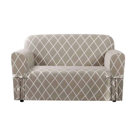 Mix & Match Lattice Design Cotton Loveseat Slipcover , Mix & Match Lattice Design Cotton Loveseat Slipcover ,