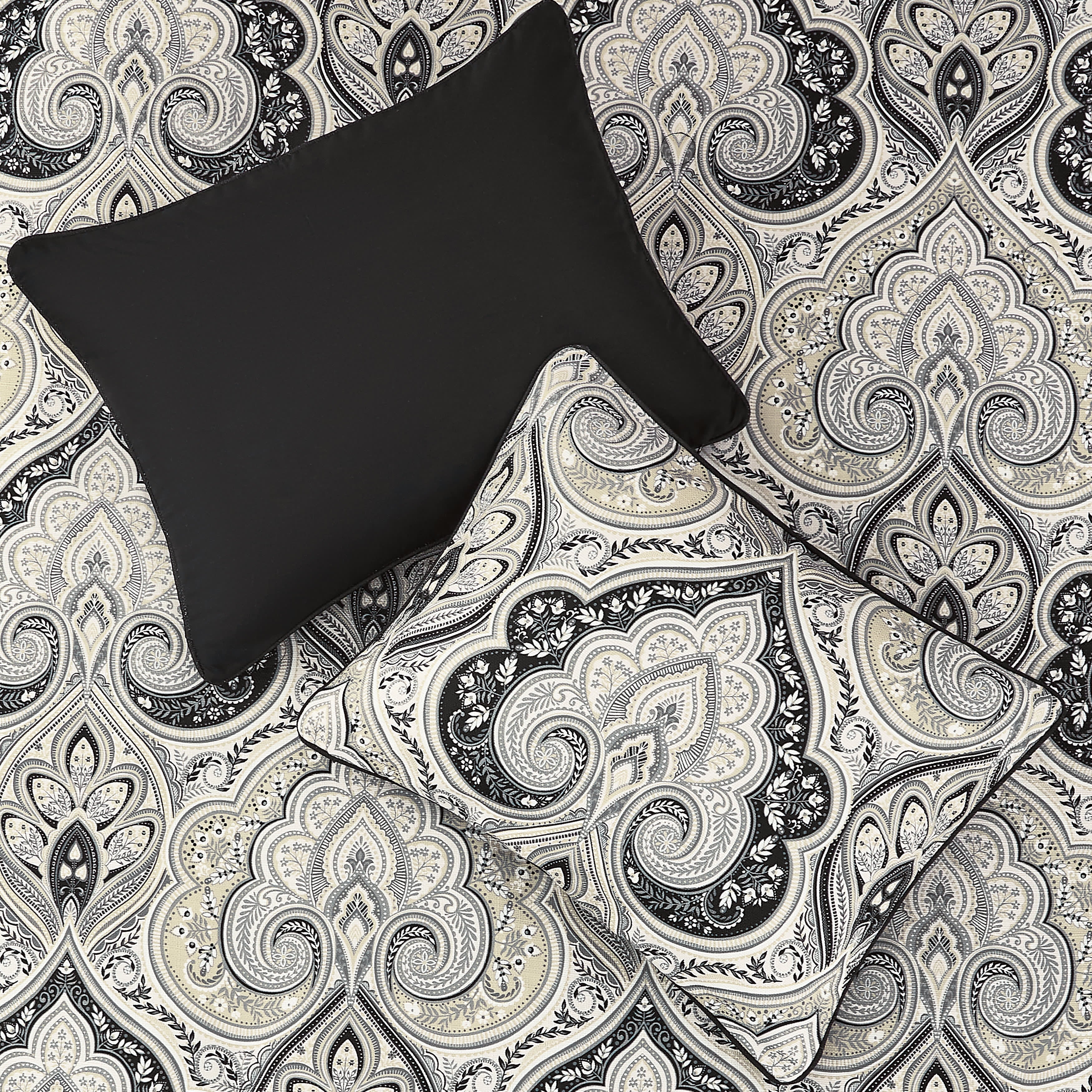 Messina 3 Piece Comforter Set, BLACK, alternate image number 3