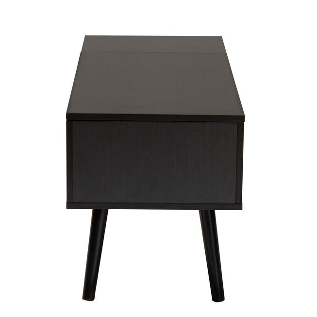 Roden Modern Two-Tone Black And Espresso Brown Finished Wood Coffee Table With Lift-Top Storage Compartment, , alternate image number 3