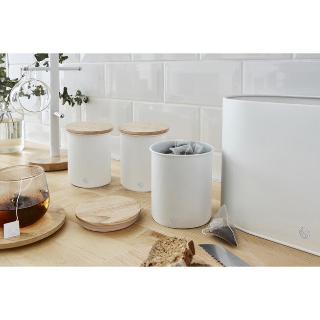Nordic Set Of 3 Cannisters - White, , alternate image number 2