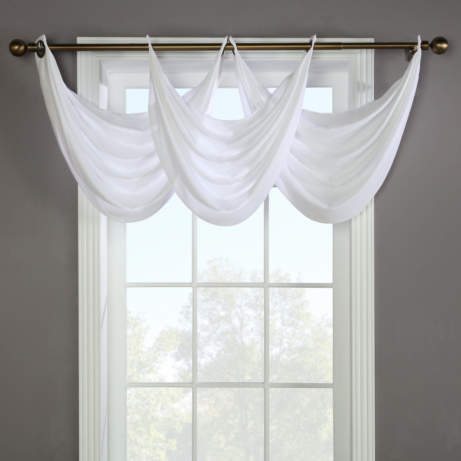 Rhapsody Lined Light Filtering Grommet Ascot Valance