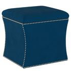 Microsuede Nail Button Storage Ottoman, PREMIER NAVY, hi-res image number null