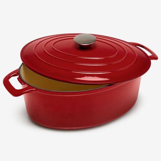 6-Lt. Cast Iron Enameled Oval Casserole, 6-Lt. Cast Iron Enameled Oval Casserole,
