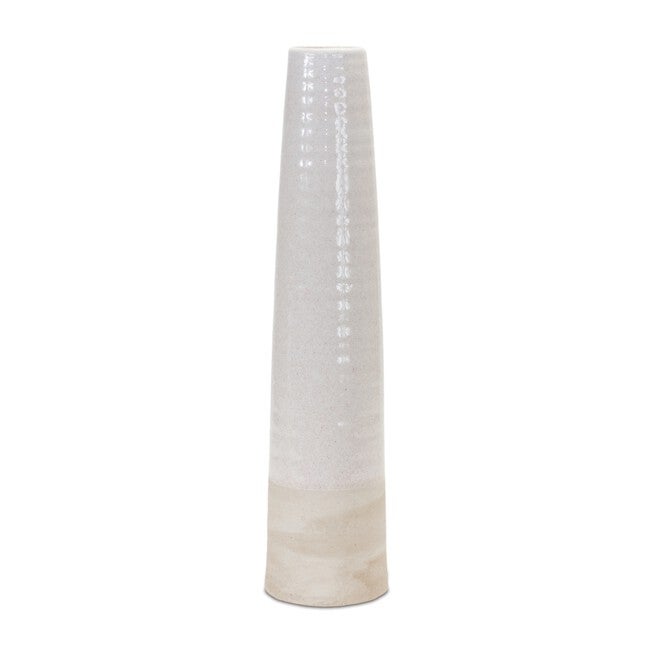 Vase 19.5 inchesH Stoneware, WHITE/SAND, hi-res image number null