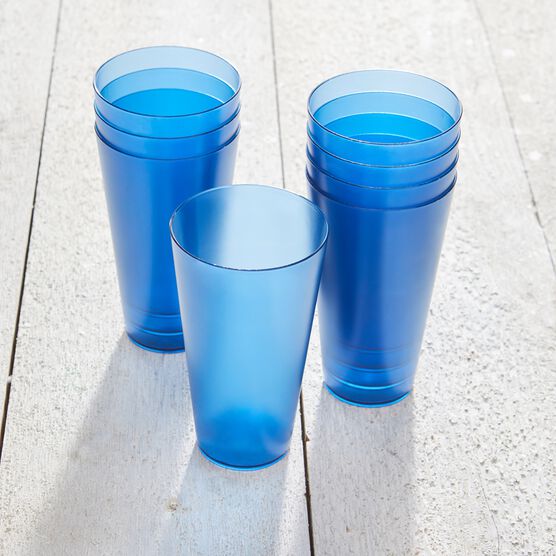 8-Pc. Blue Plastic Drinkware Set, BLUE 8-Pc. Blue Plastic Drinkware Set, BLUE