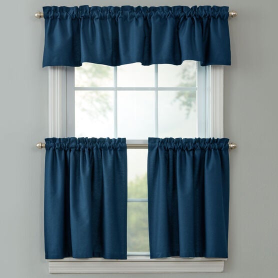 BH Studio Cotton Canvas Tier Set with Valance, BH Studio Cotton Canvas Tier Set with Valance,