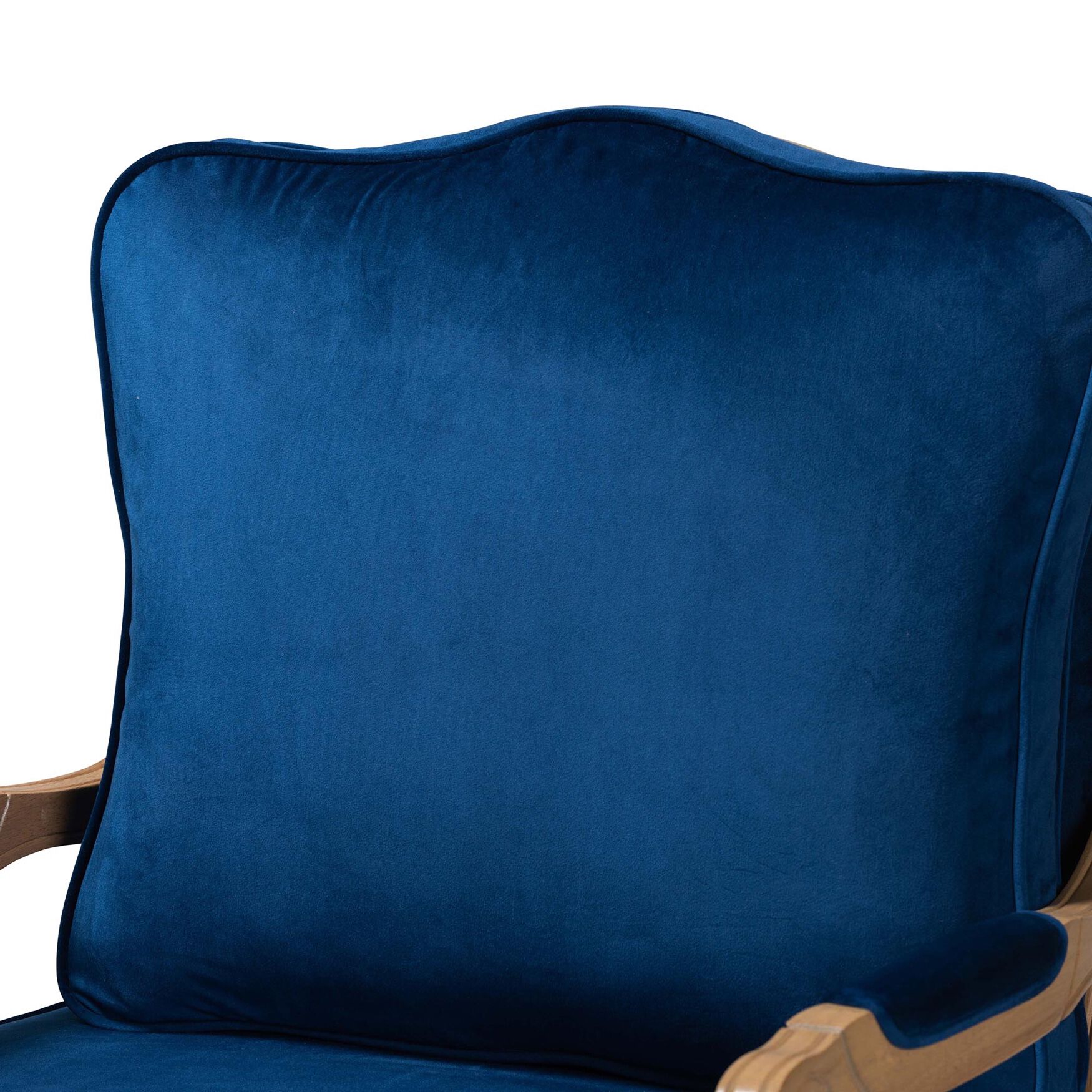 Jules Traditional Navy Blue Fabric And French Oak Brown Finished Wood Accent Chair, , alternate image number 4