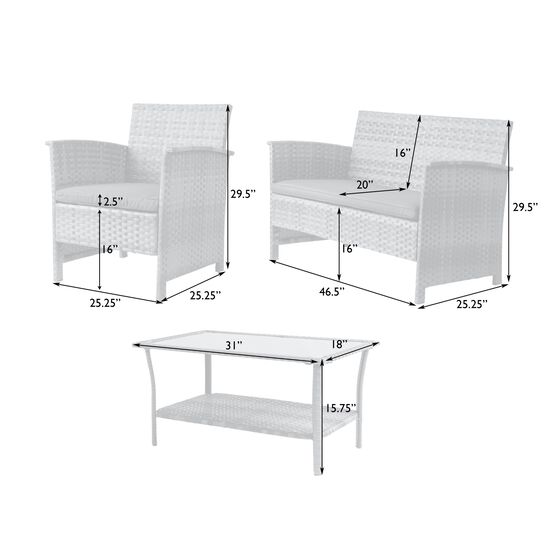 Jareth Wicker Patio Set in Gray, , alternate image number null