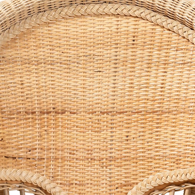 Ratu Modern Bohemian Natural Brown Rattan Accent Chair, , alternate image number null