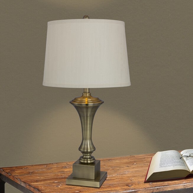 29 inches Antique Brass Metal Table Lamp, ANTIQUE BRASS, hi-res image number 0