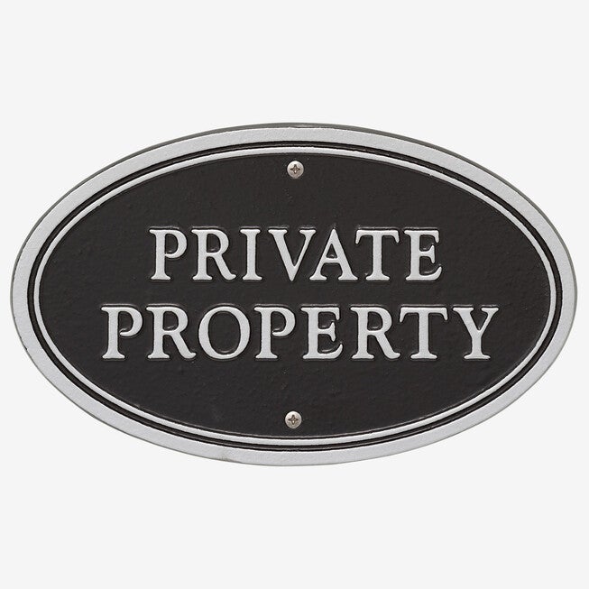 Private Property Oval Wall/Lawn Statement Plaque, , on-hover image number null