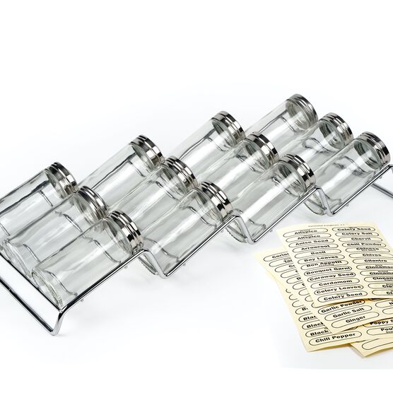 In-Drawer Spice Rack with 12 Jars and Labels, , alternate image number null