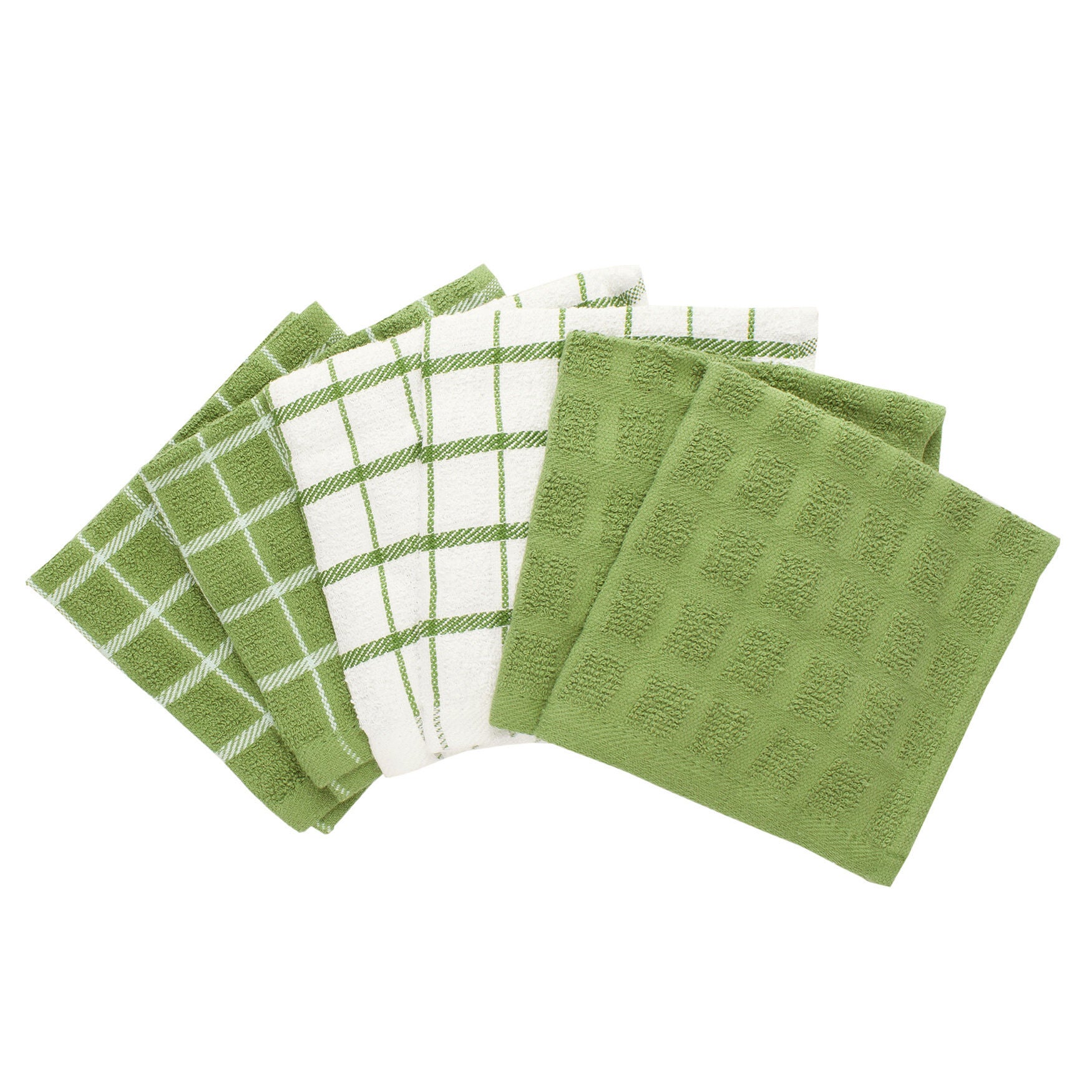 Affordable 6Pk Terry Check Dish Cloth Dish Cloth, Cactus | Brylane Home