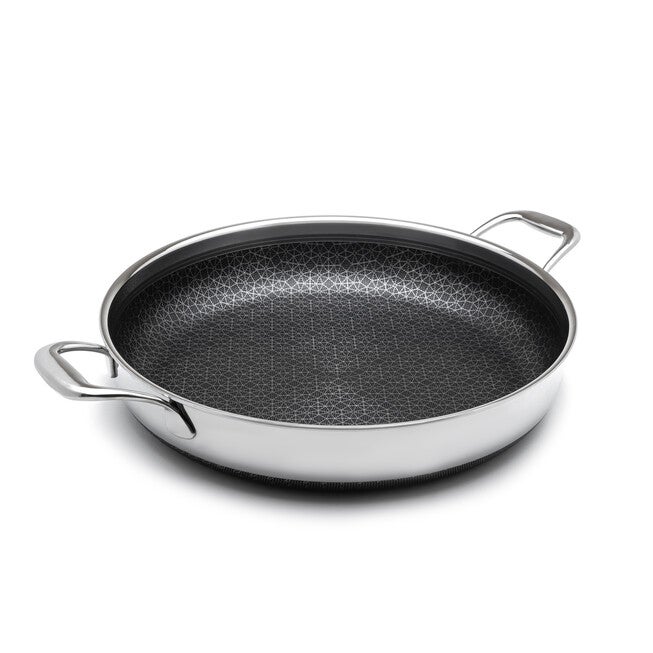 LIVWELL DiamondClad™ 14 inches Hybrid Nonstick Stainless Steel Everything Pan Set w/ Tempered Glass Lid, Dishwasher Safe, PFOA-free – Silver/Black, SILVER, alternate image number 2
