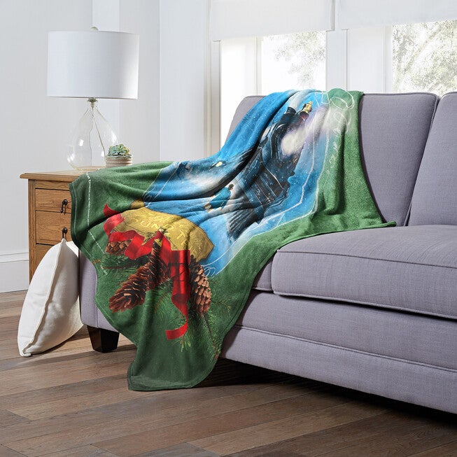 Wb Polar Express Round Trip Silk Touch Throw Blanket, , alternate image number null