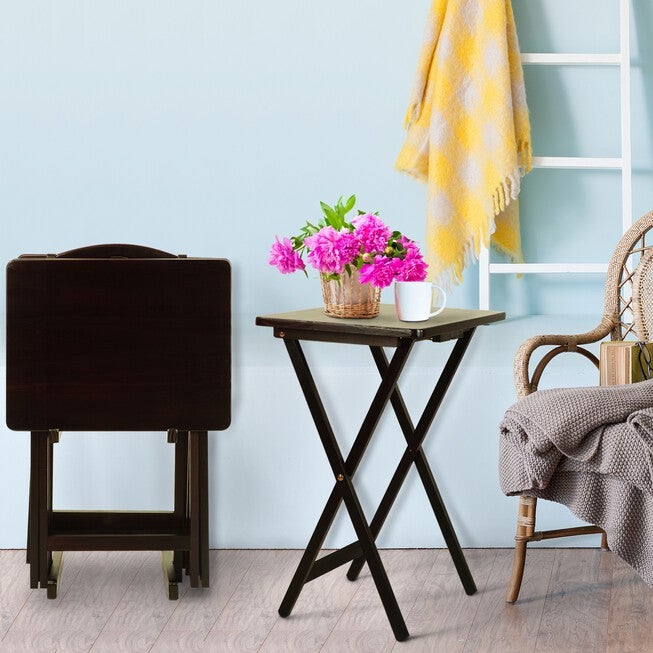 5pcs Tray Table Set-Espresso, , alternate image number 8