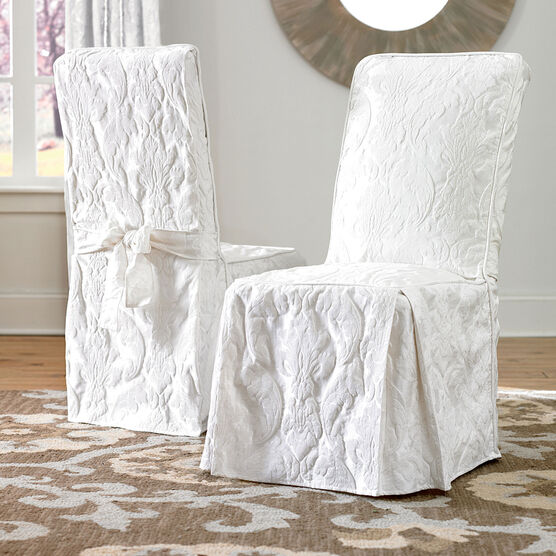 Matelasse Long Dining Room Chair Cover, , on-hover image number null