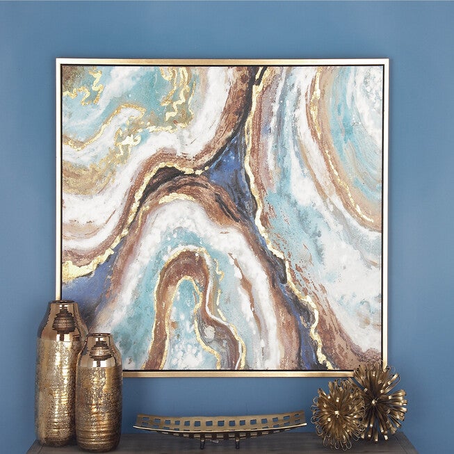 Multi Colored Glam Abstract Canvas Wall Art Framed Wall Art, , alternate image number null