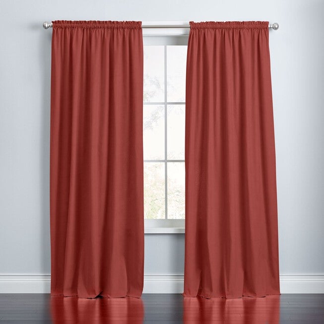 BrylaneHome® Studio Cameron Cotton Canvas Rod-Pocket Panel, AUBURN, hi-res image number null