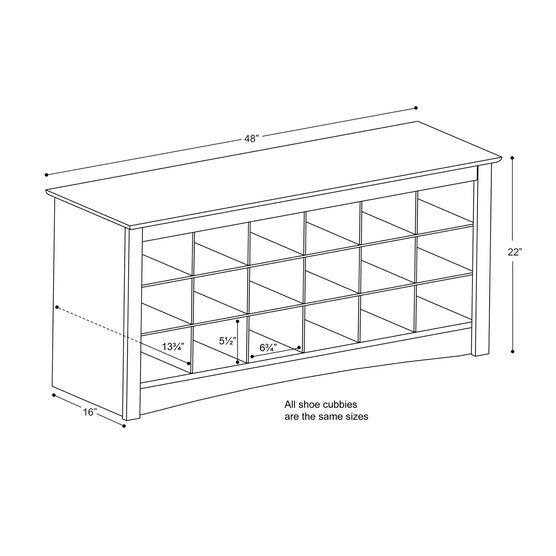 18 Pair Shoe Storage Cubby Bench Closet Space Savers Brylane Home