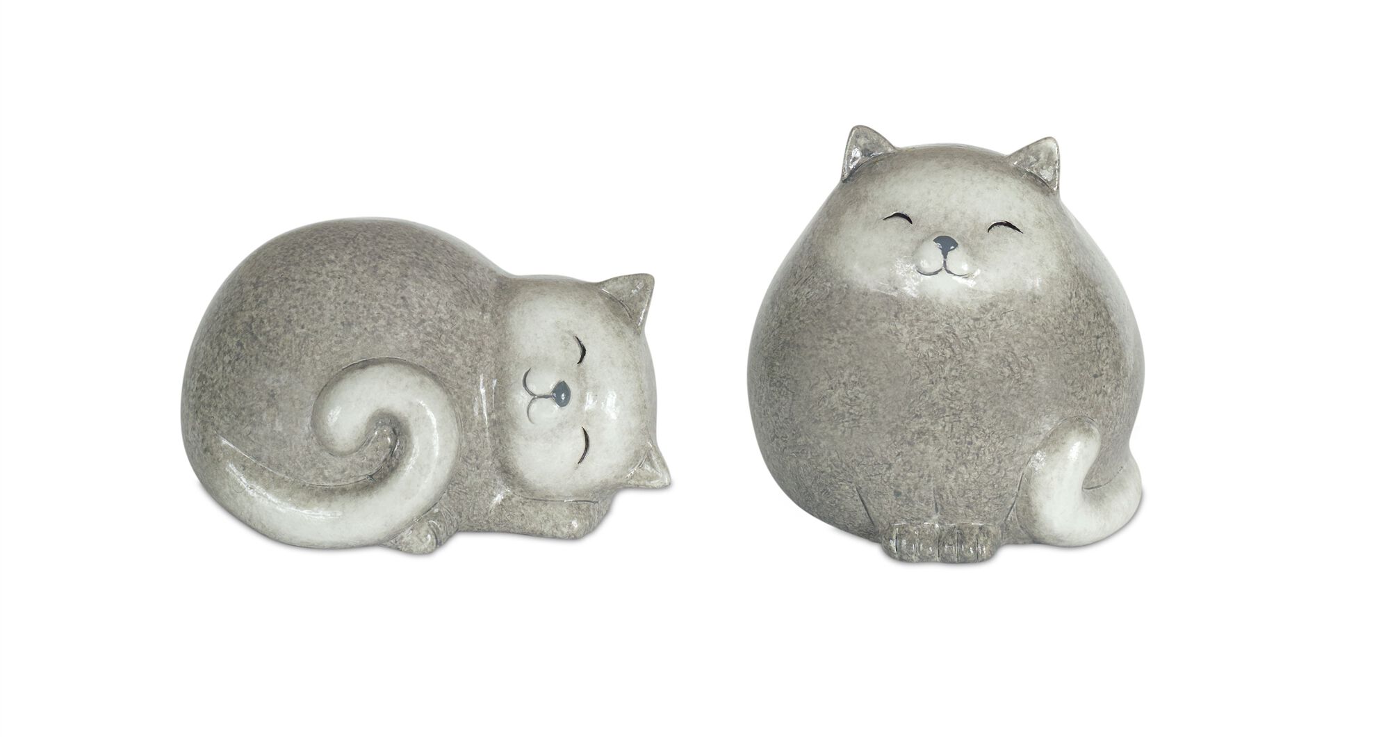 Cat (Set of 4) 3.5 inchesH, 5 inchesH Terracotta, WHITE/GREY, alternate image number 1