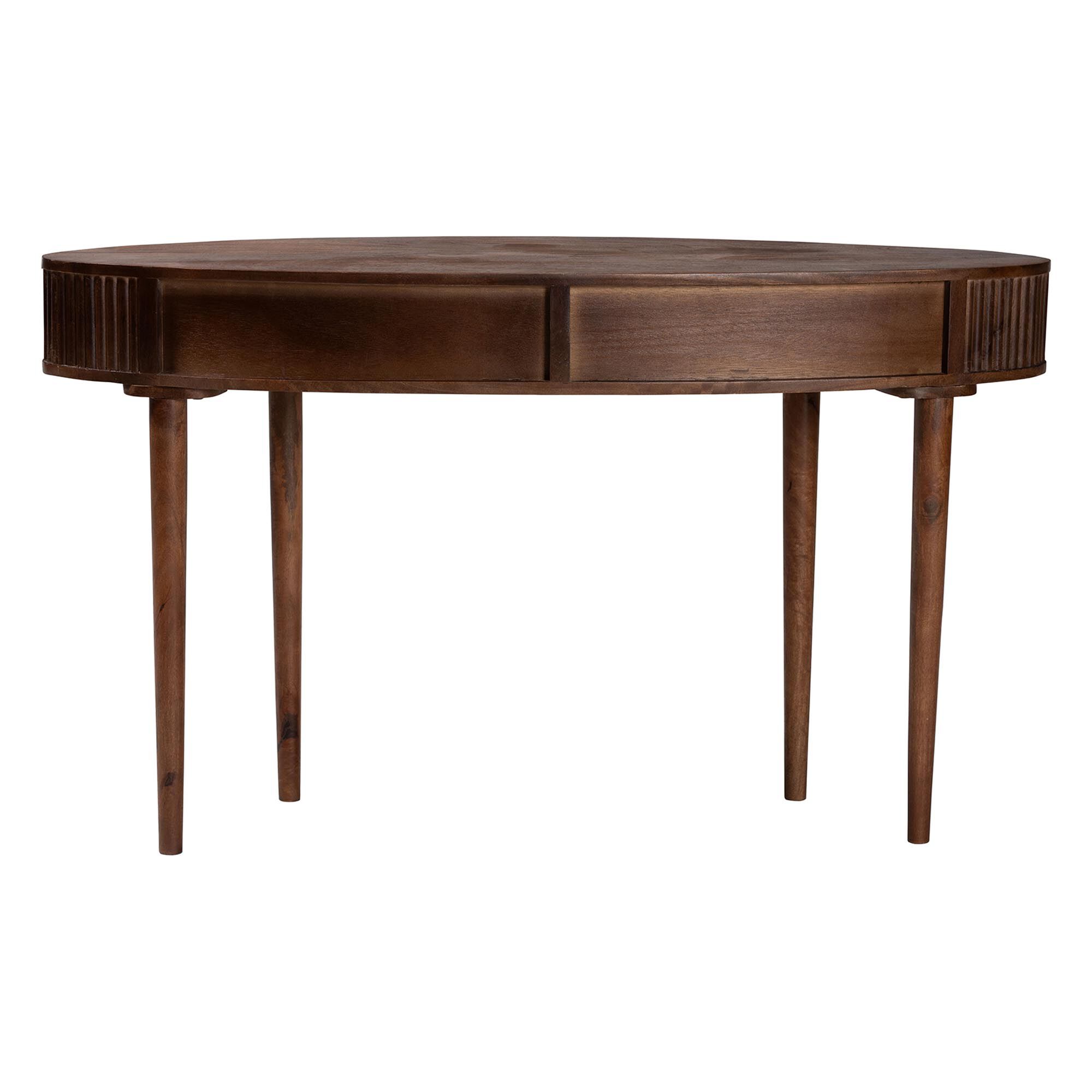 Linore Fluted Wood Console Table, WALNUT, alternate image number 5