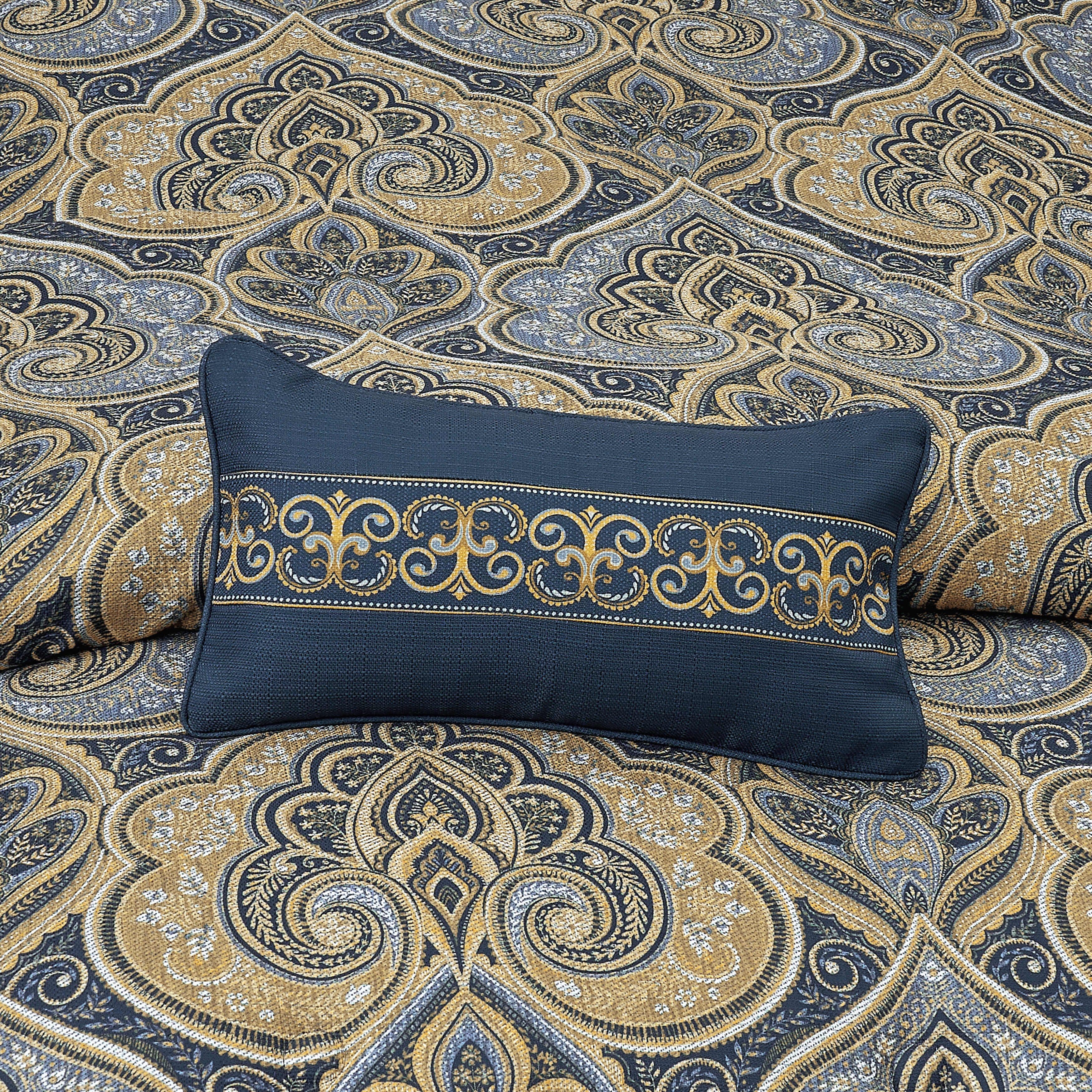 Messina Navy Boudoir Decorative Throw Pillow, NAVY, alternate image number 1