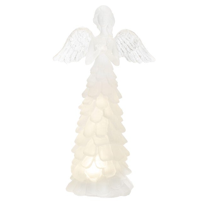 LED Frosted Angel Figurine (Set of 4), WHITE, alternate image number 2
